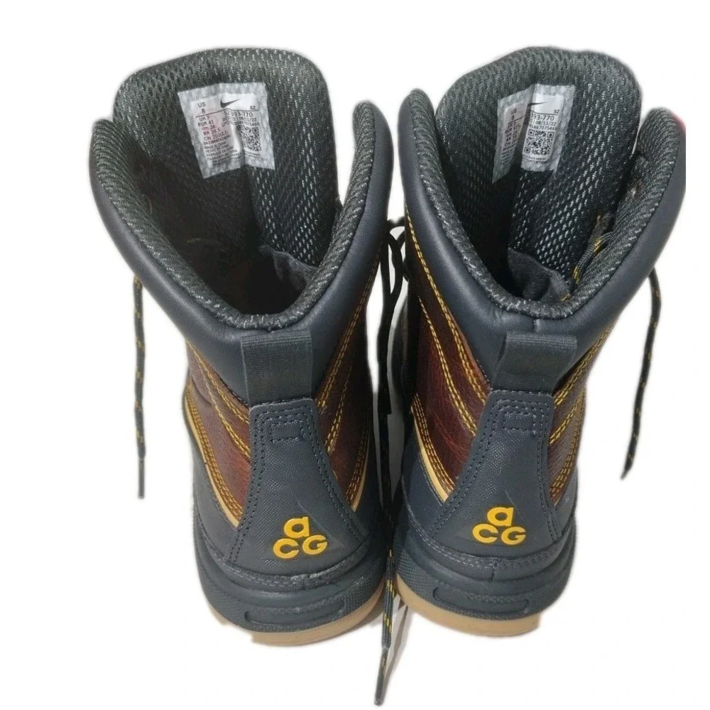 Nike Woodside‎ 2 High ACG Brown Gold Black Beige 525393-770 Snow Rain Boots Sz8